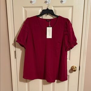Elegant Burgundy Women's Top